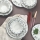 Service de table 24 pièces blanc/vert/porcelaine