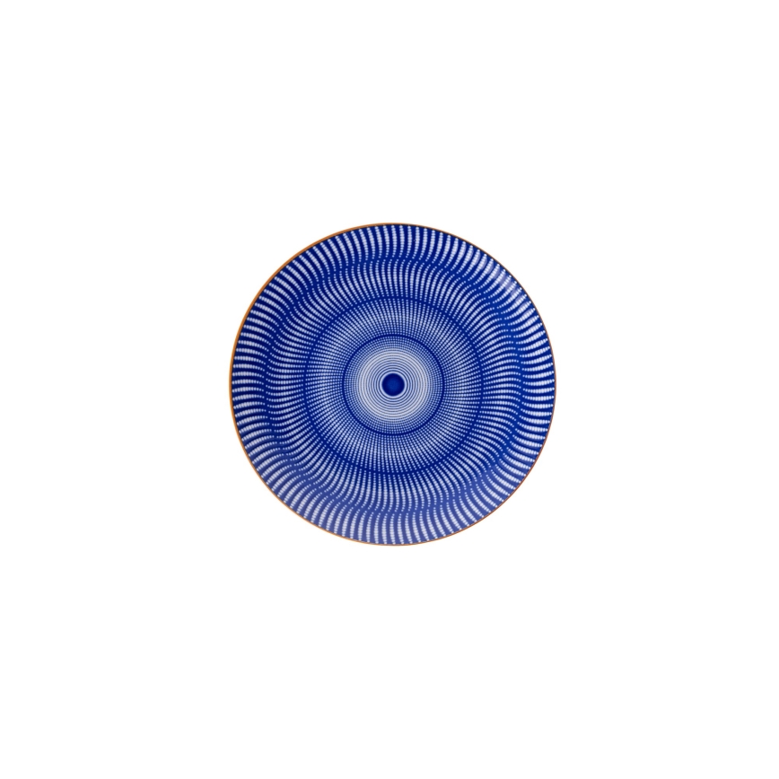 Service de table 24 pièces bleu/orange en porcelaine