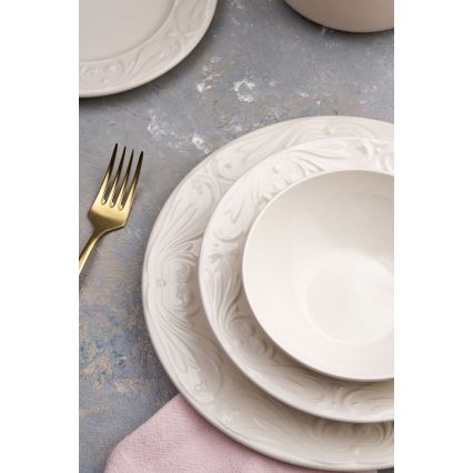 Service de table 24 pièces crème/céramique
