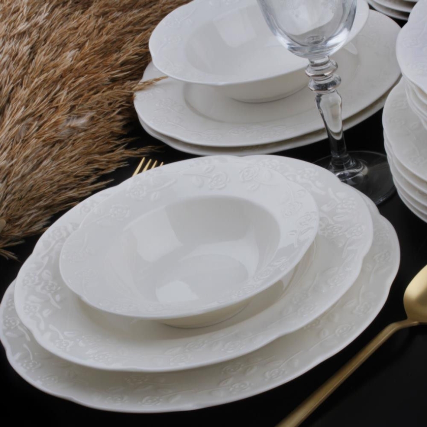 Service de table 24 pièces crème/porcelaine