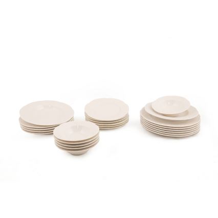 Service de table 24 pièces crème/porcelaine