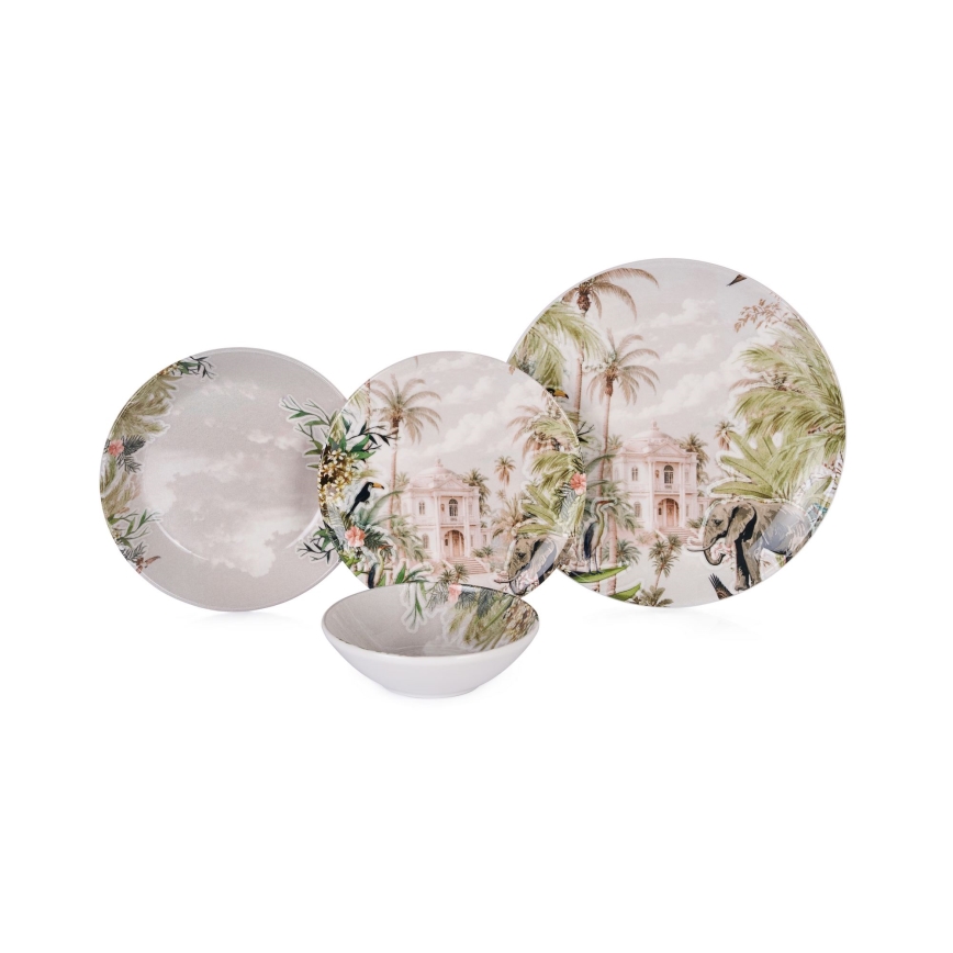 Service de table 24 pièces en céramique, coloris vifs