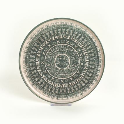 Service de table 24 pièces en grès, beige et vert