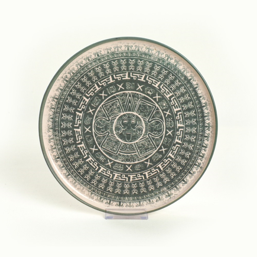 Service de table 24 pièces en grès, beige et vert