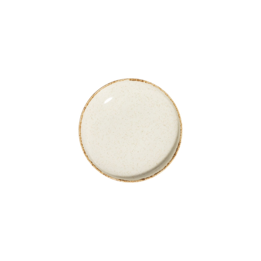 Service de table 24 pièces en porcelaine, blanc/beige