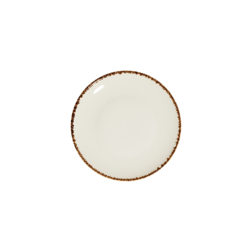 Service de table 24 pièces en porcelaine, blanc/beige