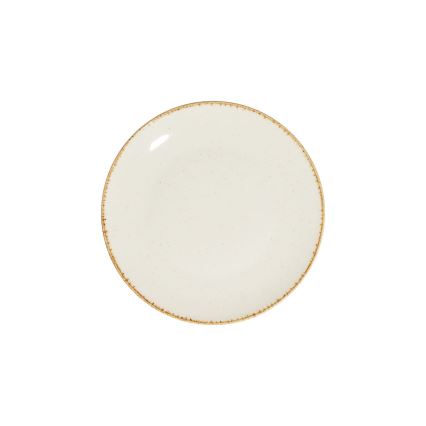 Service de table 24 pièces en porcelaine, blanc/beige