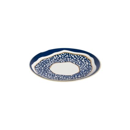 Service de table 24 pièces en porcelaine blanc/bleu/doré