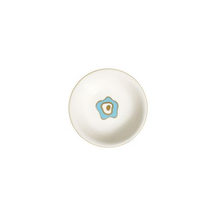 Service de table 24 pièces en porcelaine blanc/bleu/doré