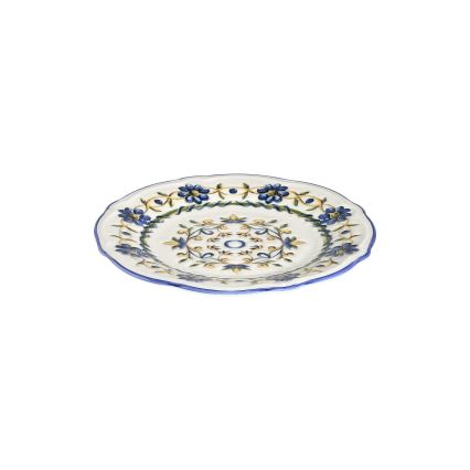Service de table 24 pièces en porcelaine, blanc/bleu/jaune
