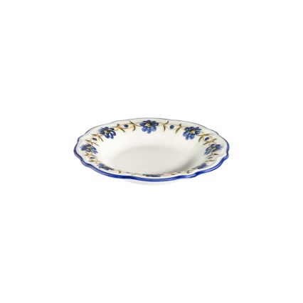 Service de table 24 pièces en porcelaine, blanc/bleu/jaune