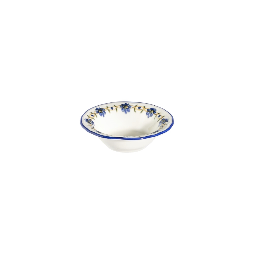 Service de table 24 pièces en porcelaine, blanc/bleu/jaune