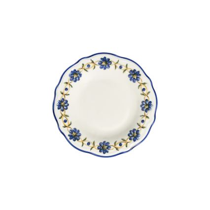 Service de table 24 pièces en porcelaine, blanc/bleu/jaune