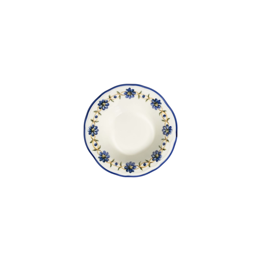 Service de table 24 pièces en porcelaine, blanc/bleu/jaune