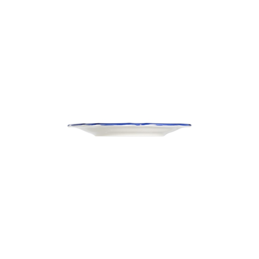 Service de table 24 pièces en porcelaine, blanc/bleu/jaune