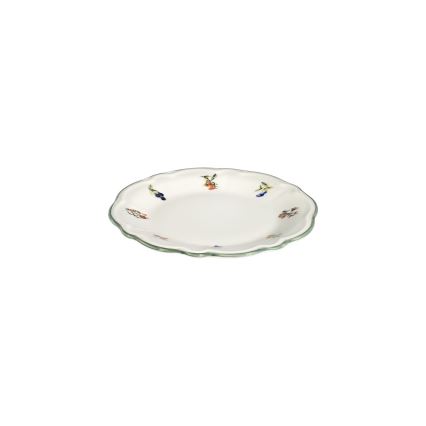 Service de table 24 pièces en porcelaine, blanc et vert