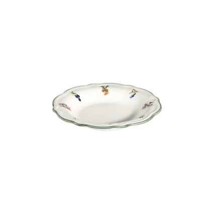 Service de table 24 pièces en porcelaine, blanc et vert