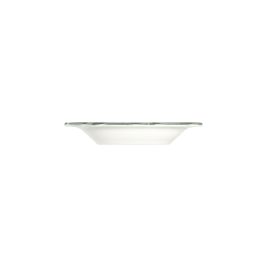 Service de table 24 pièces en porcelaine, blanc et vert