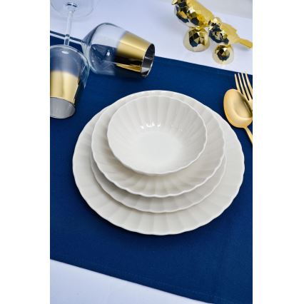Service de table 24 pièces en porcelaine, blanc