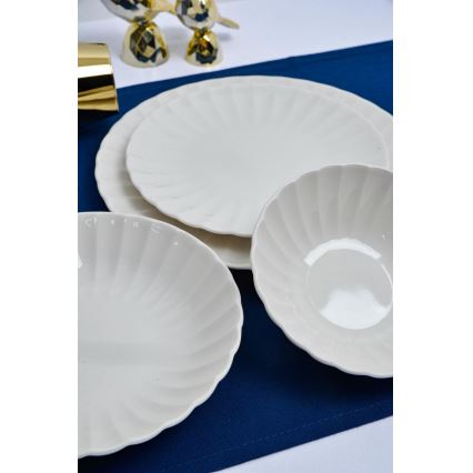 Service de table 24 pièces en porcelaine, blanc