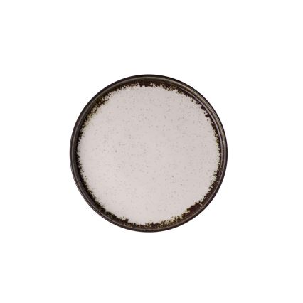 Service de table 24 pièces en porcelaine, blanc/marron