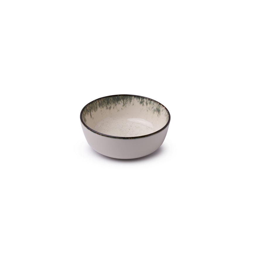 Service de table 24 pièces en porcelaine, blanc/marron