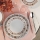 Service de table 24 pièces en porcelaine, blanc/marron
