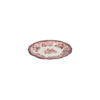 Service de table 24 pièces en porcelaine, blanc/rose