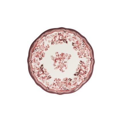 Service de table 24 pièces en porcelaine, blanc/rose