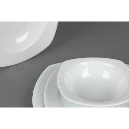 Service de table 24 pièces en porcelaine blanche