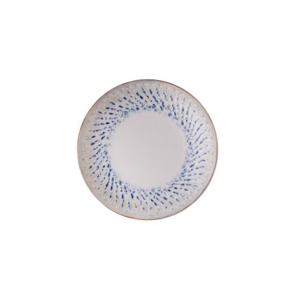 Service de table 24 pièces en porcelaine, bleu/beige