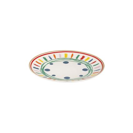Service de table 24 pièces en porcelaine, multicolore
