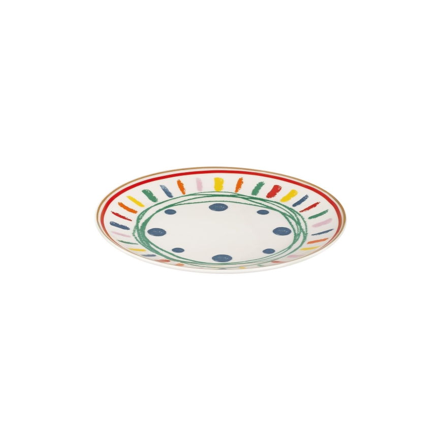 Service de table 24 pièces en porcelaine, multicolore