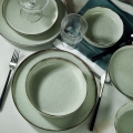 Service de table 24 pièces en porcelaine, vert