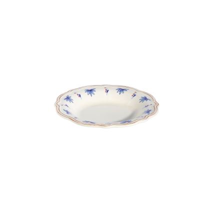 Service de table 24 pièces en porcelaine — blanc, bleu et rouge