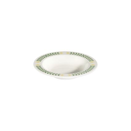 Service de table 24 pièces en porcelaine — blanc, vert et jaune