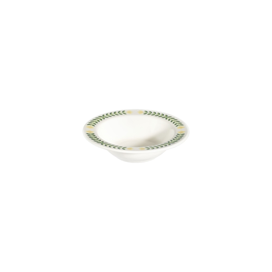 Service de table 24 pièces en porcelaine — blanc, vert et jaune
