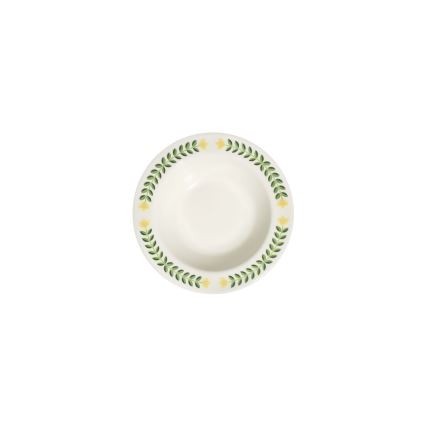Service de table 24 pièces en porcelaine — blanc, vert et jaune