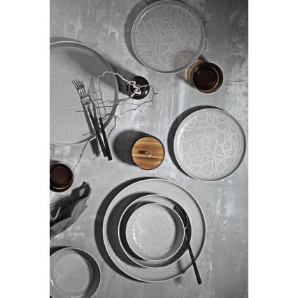 Service de table 24 pièces gris/porcelaine