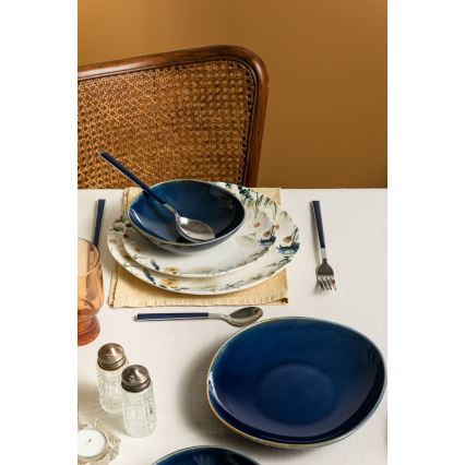 Service de table 24 pièces multicolore/bleu/porcelaine