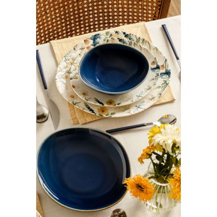 Service de table 24 pièces multicolore/bleu/porcelaine