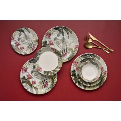 Service de table 24 pièces multicolore/céramique