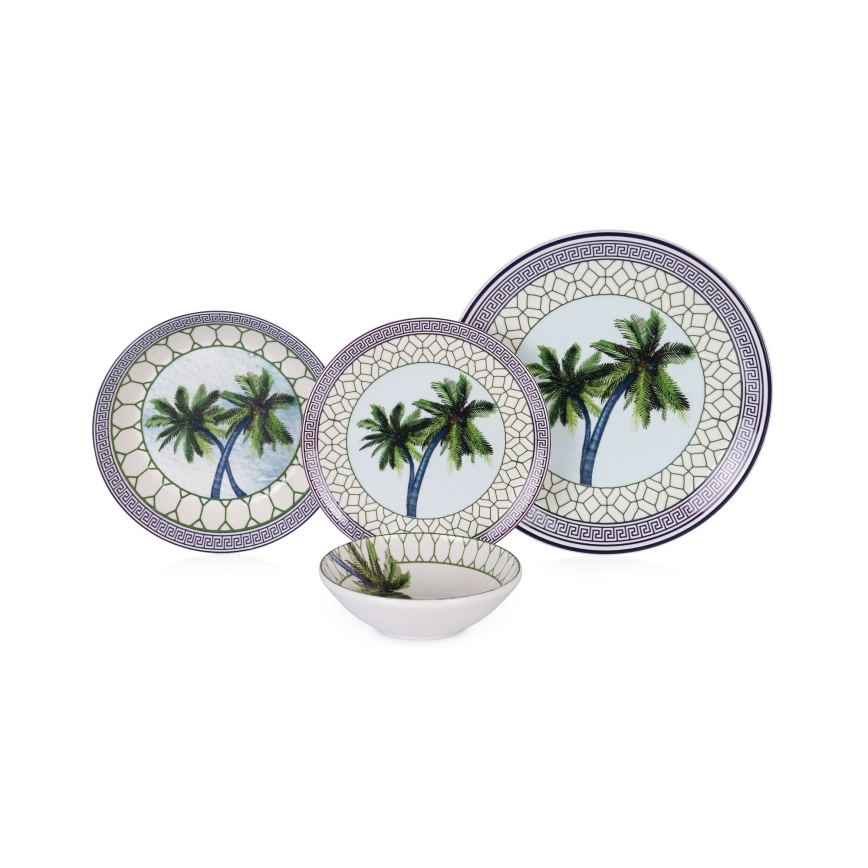 Service de table 24 pièces multicolore / céramique