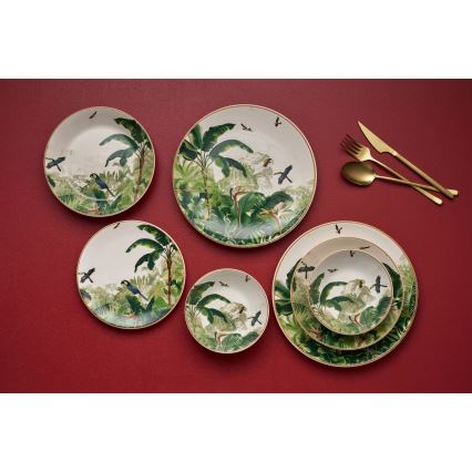 Service de table 24 pièces, multicolore / en céramique