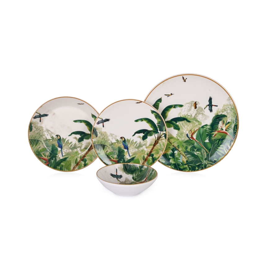 Service de table 24 pièces, multicolore / en céramique