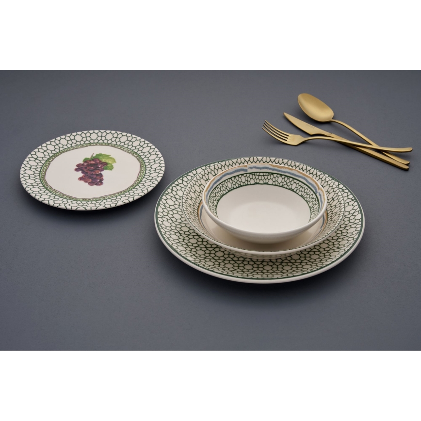 Service de table 24 pièces multicolore en céramique