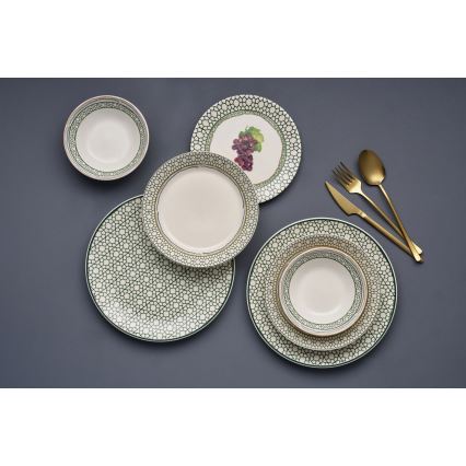 Service de table 24 pièces multicolore en céramique