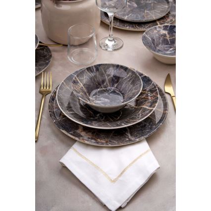 Service de table 24 pièces multicolore en céramique