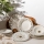 Service de table 24 pièces multicolore en porcelaine