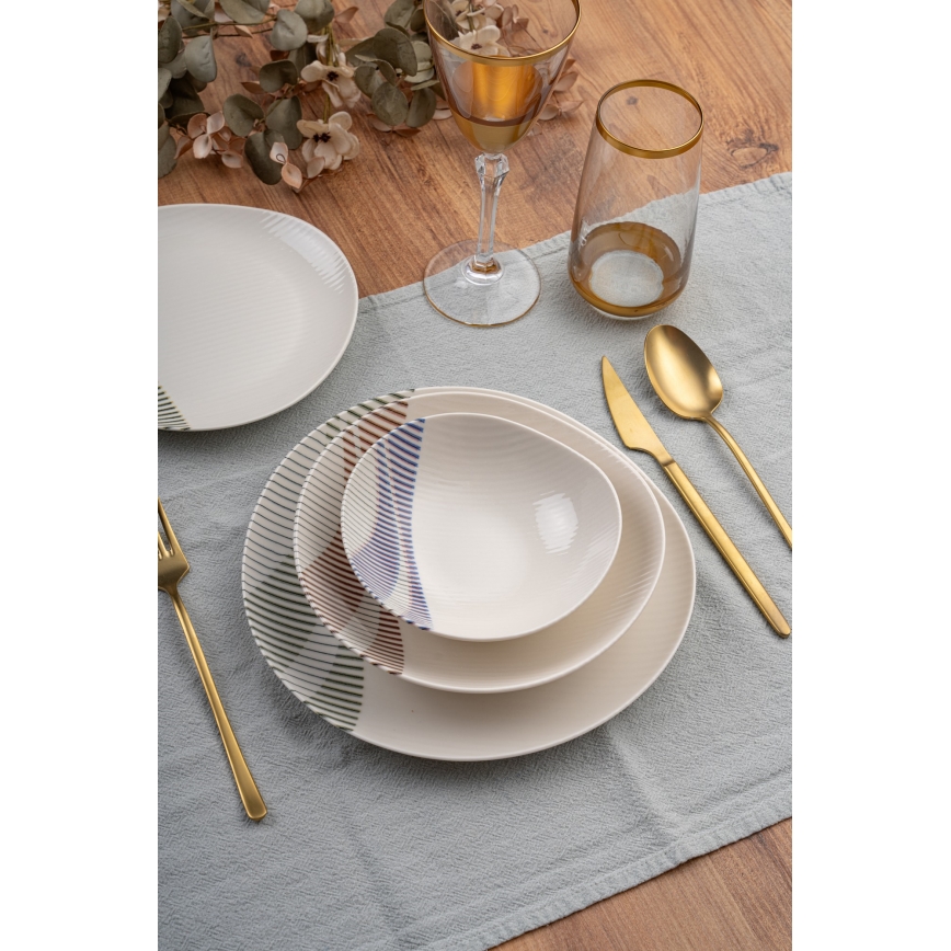 Service de table 24 pièces multicolore/porcelaine